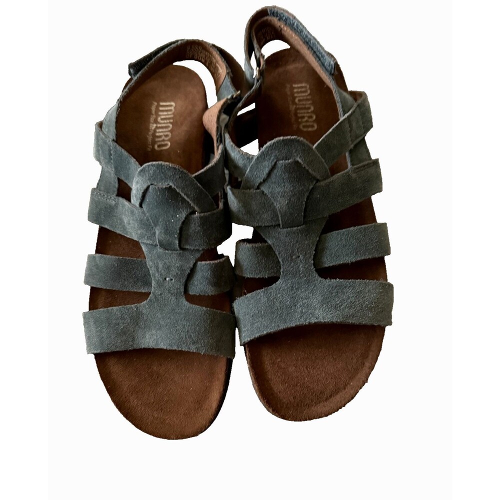 NWOT Munro Blue Suede Corine Fisherman Sandals Size 9.5 M